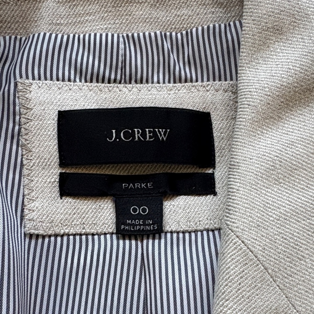 J. Crew Parke Blazer - Light Natural Linen-Blend Single-Button - Picture 3 of 6